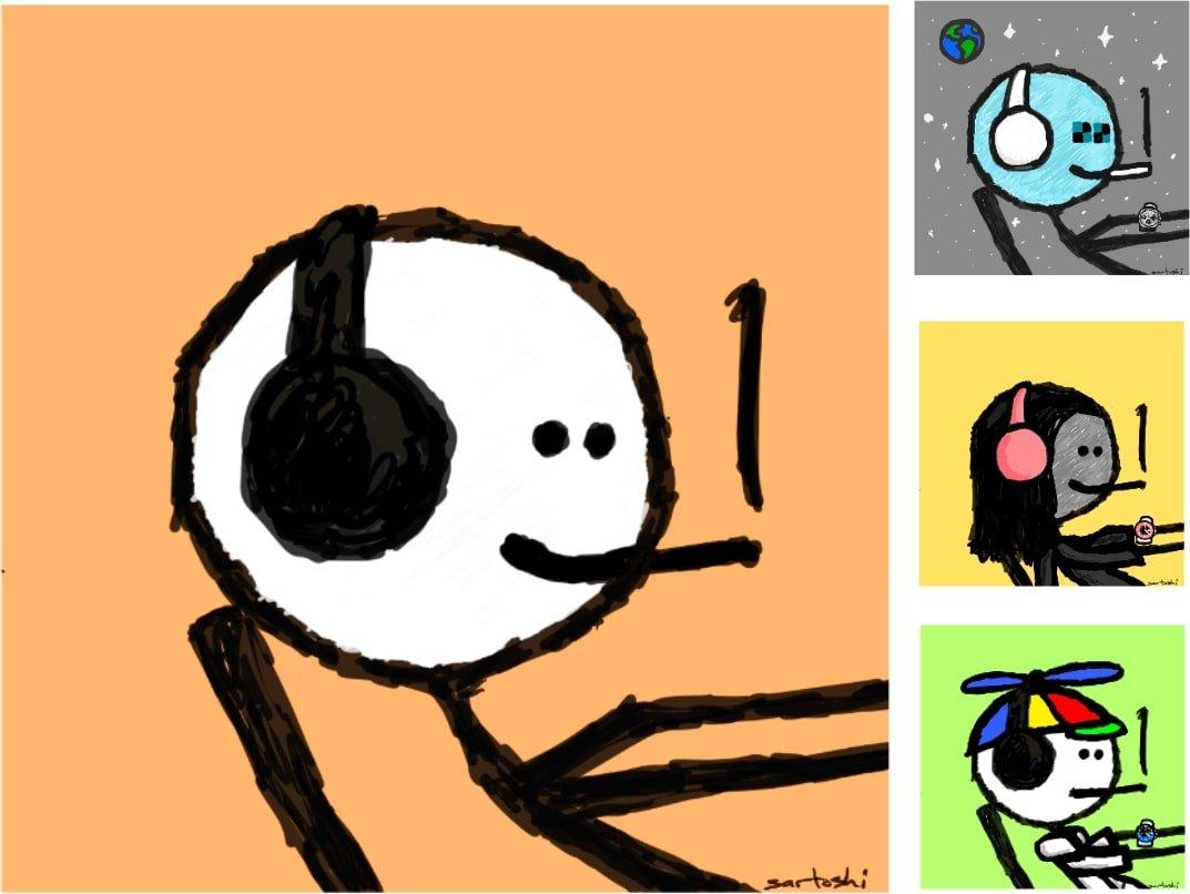 Cool PFP collection Mfers featuring stick figures using computer