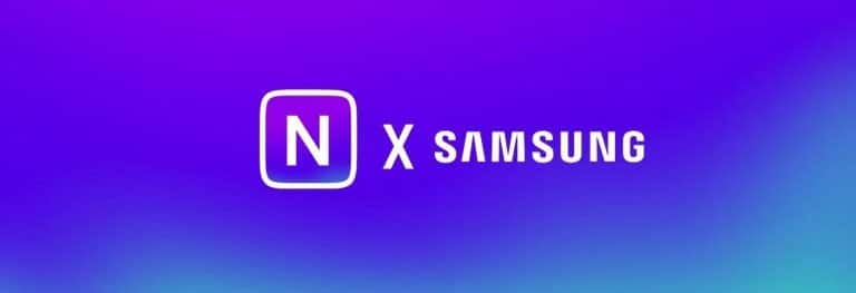 The picture depicts Nifty Gateway and Samsung logos