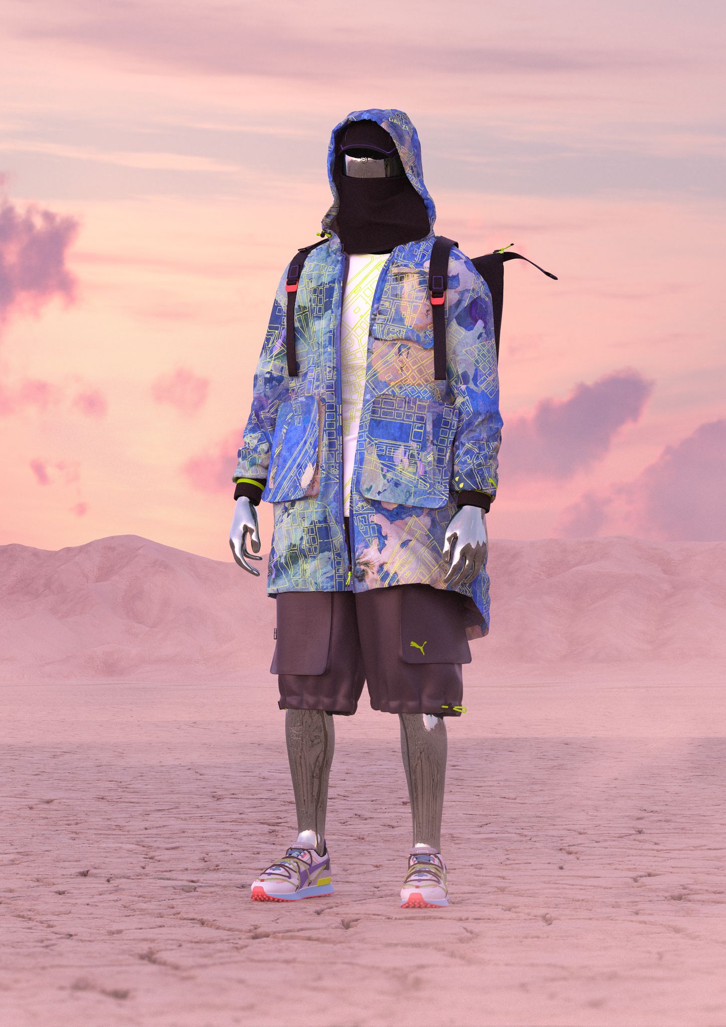 A model wearing digital clothes by PUMA