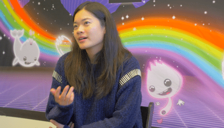 Magic Eden Head of Marketing, Tiffany Huang during an interview at ETH Denver with NFTevening