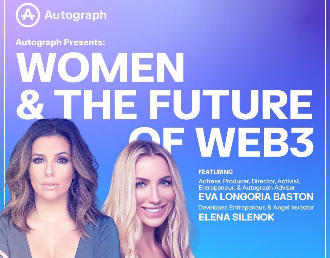 digital poster of Eva Longoria for Autograph's Twitter Spaces session