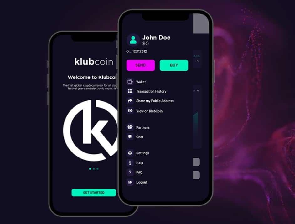 image of the KlubCoin NFT mobile app