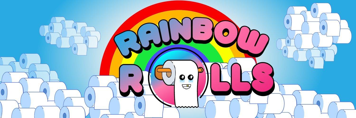 Rainbow RollsTwitter banner featuring toilet paper NFTs