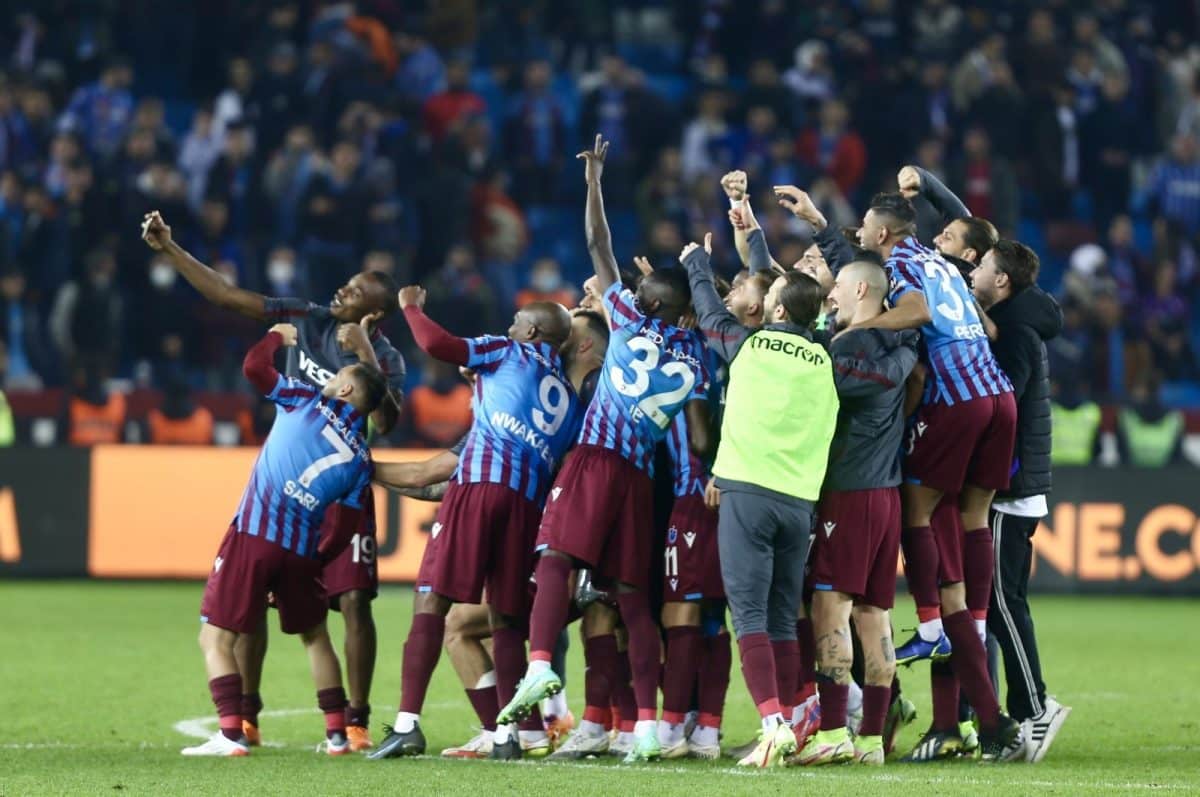 Trabzonspor football club players on the NFT pitch