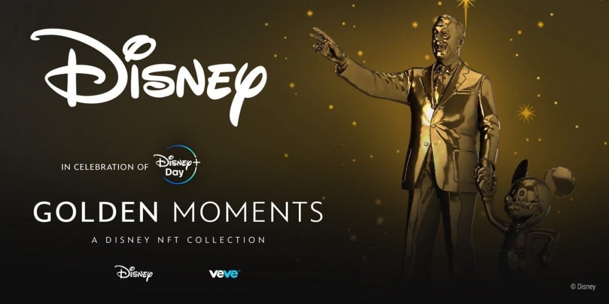 Disney Golden Moments NFT featuring Walt Disney and Mickey Mouse