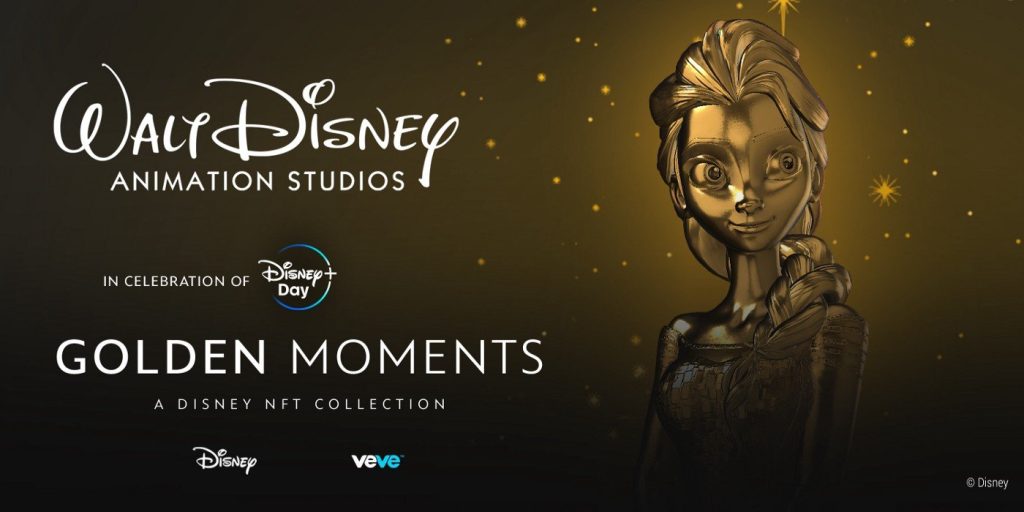 Walt Disney Animation Studios Golden Moments NFT featuring Elsa from Frozen