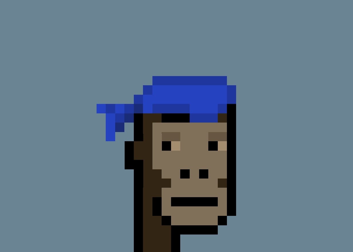 CryptoPunk #4156 is a brown ape with bandana