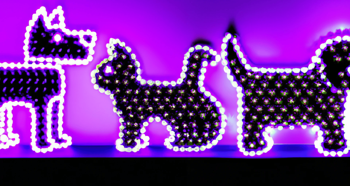 dalle made banner virtual pets in led style