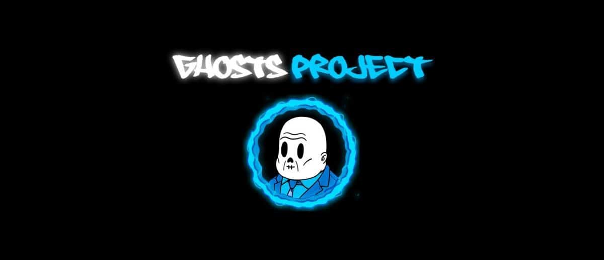 The picture shows a text saying Ghosts Project and NFT artist MrMisang signature NFT Avatar