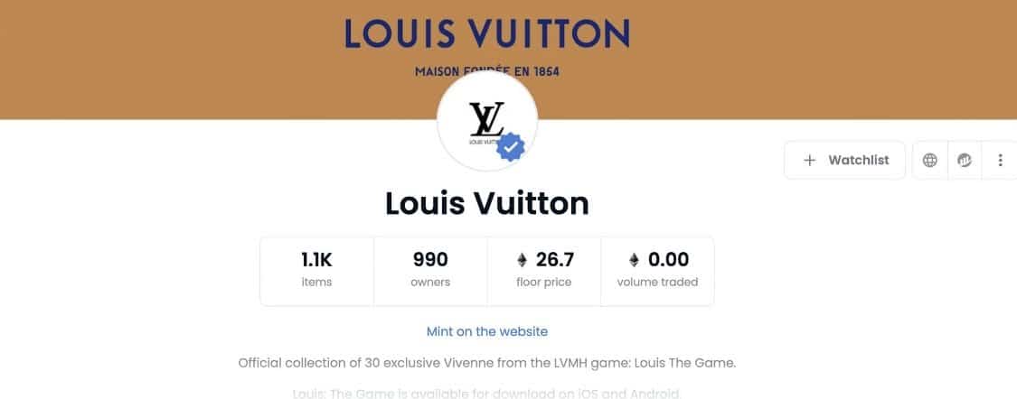 Louis Vuitton Opensea Account
