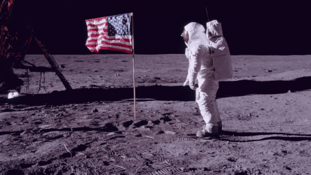 us flag on the moon space force
