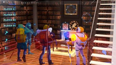 Image showing characters in a library in the LOST metaverse escape room