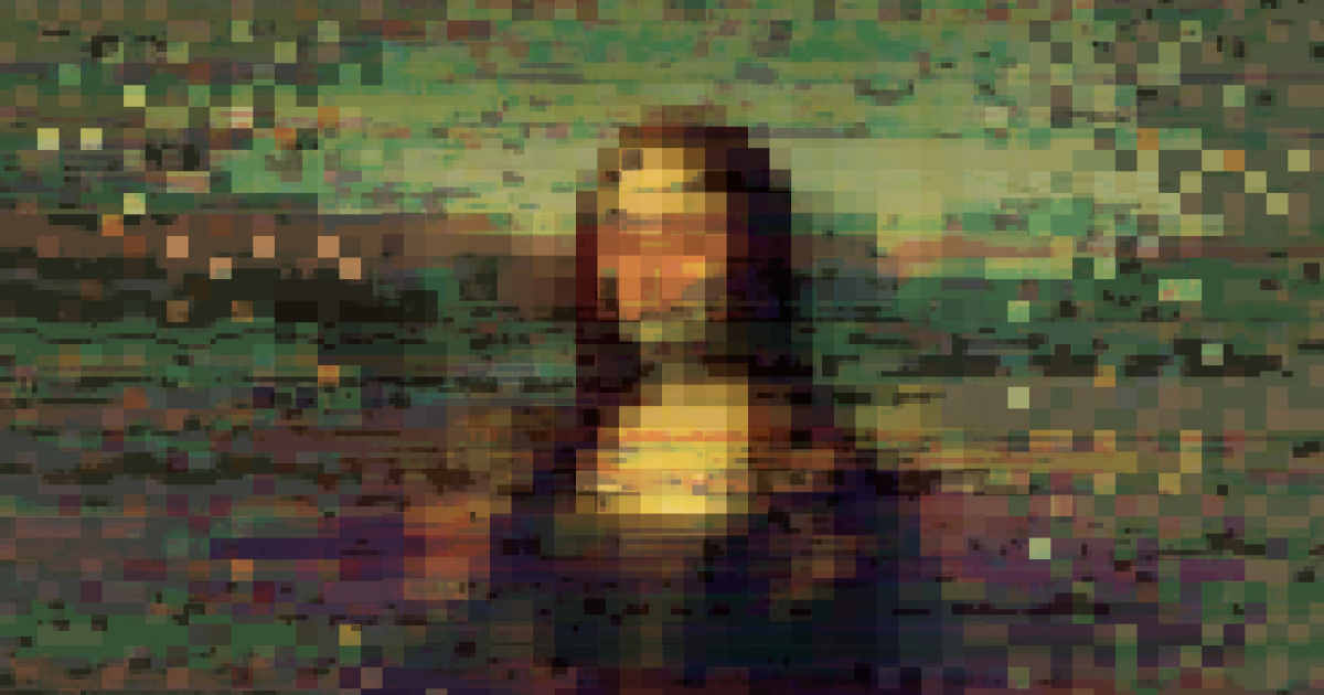 a pixelated Mona Lisa (a new NFT survey suggests that people see NFTs are harmful to physical art)