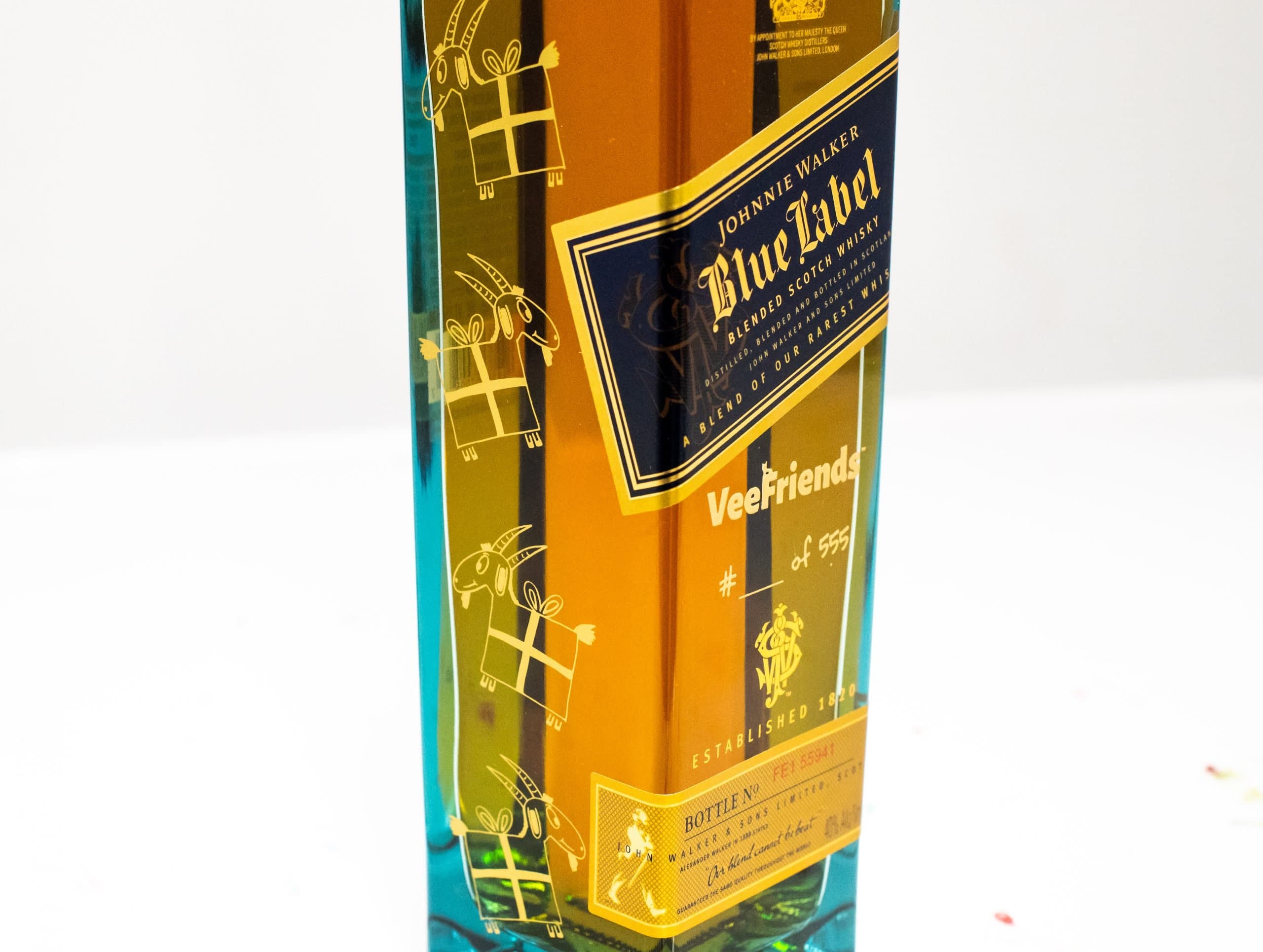 Limited edition Johnnie Walker VeeFriends whiskey bottle