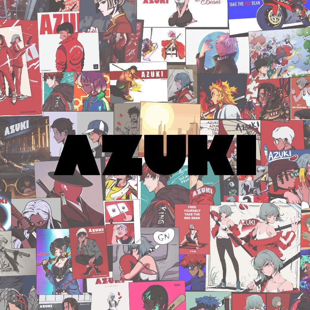 Azuki NFT collection's banner with various anime art