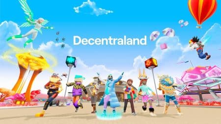 The picture shows Decentraland Metaverse which uses the token MANA