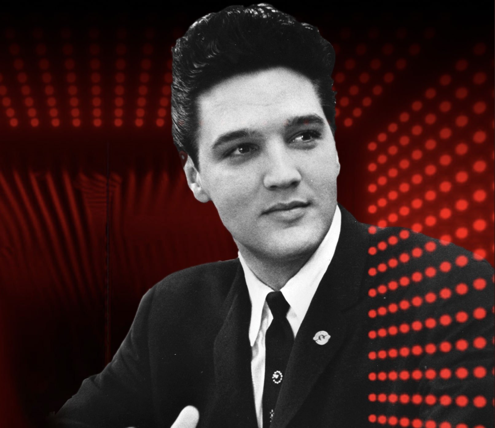 Elvis Presley in a black suit