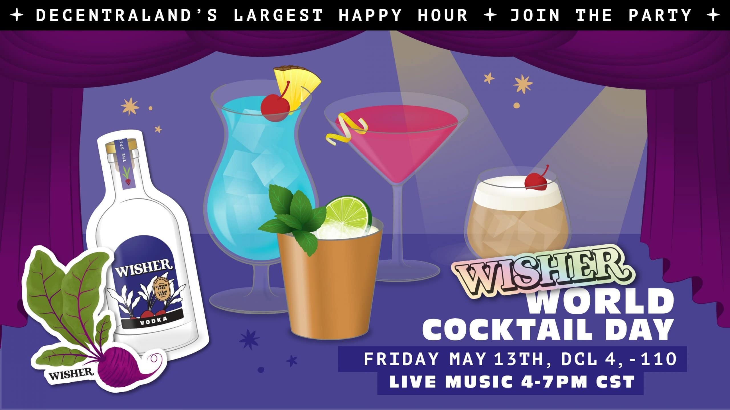 Wisher Vodka Metaverse party poster