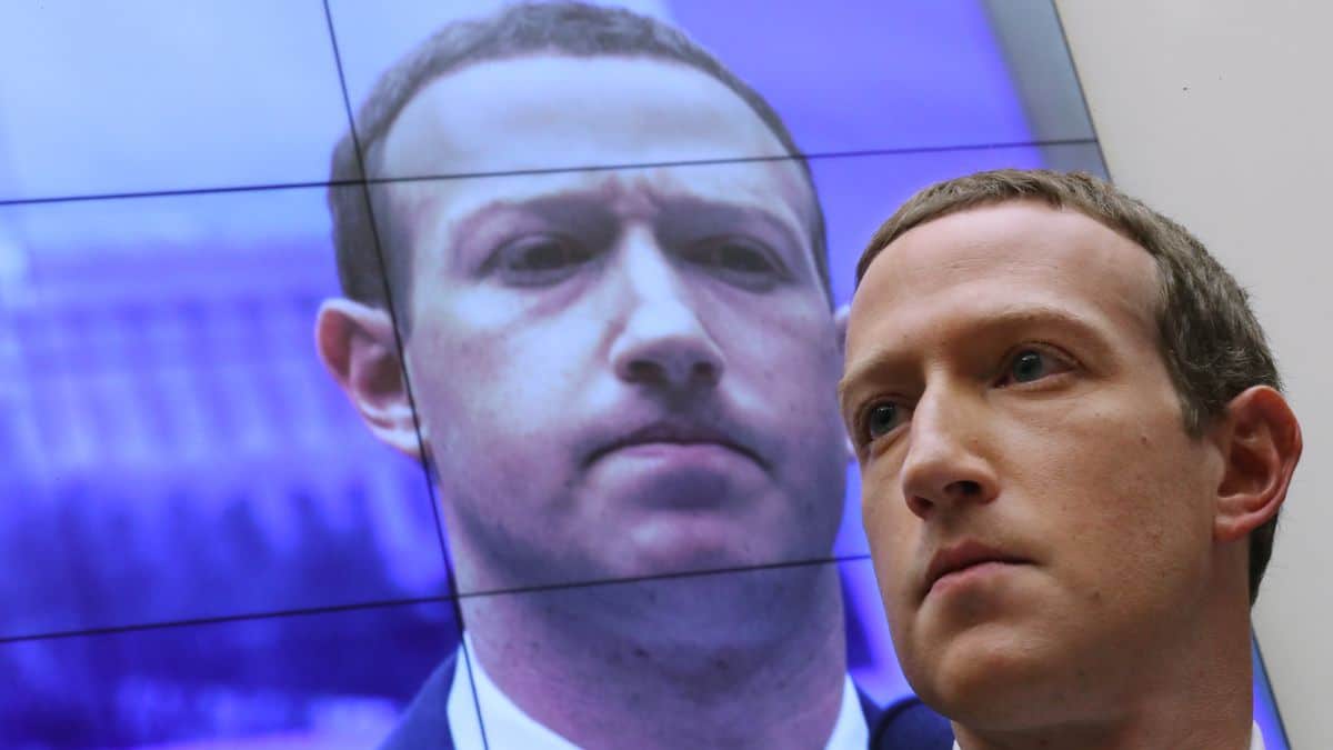 image of Meta founder Mark Zuckerberg during a press conference