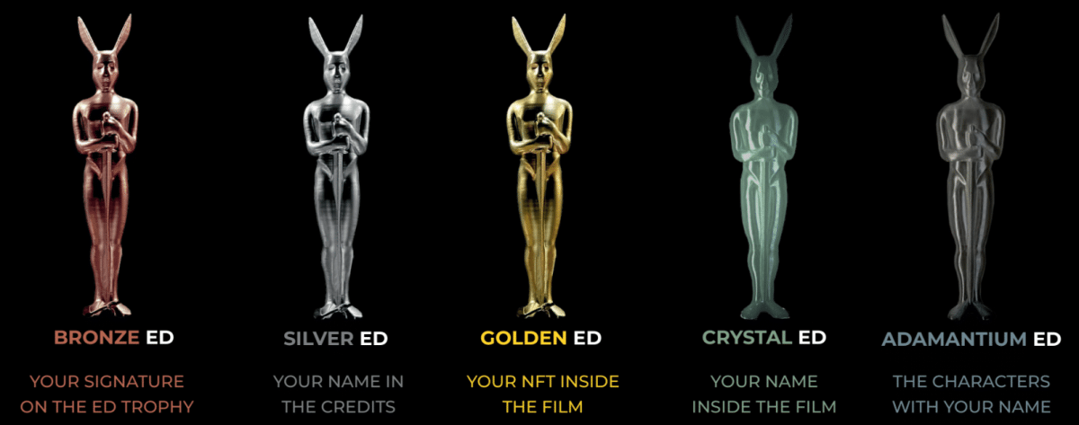 NFT categories and awards.