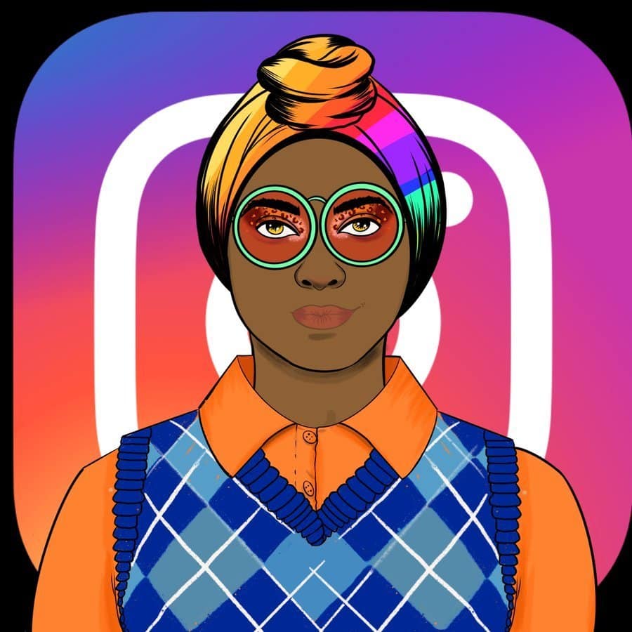 Women Rise NFT with Instagram logo in the background