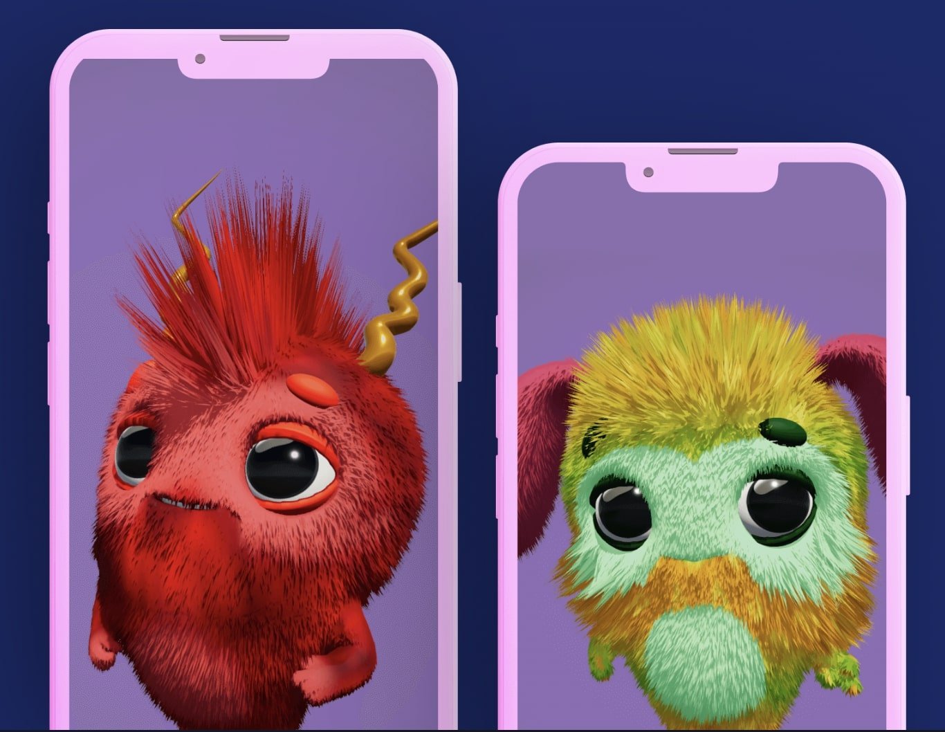 Two Fuzzles NFTs on mobile app
