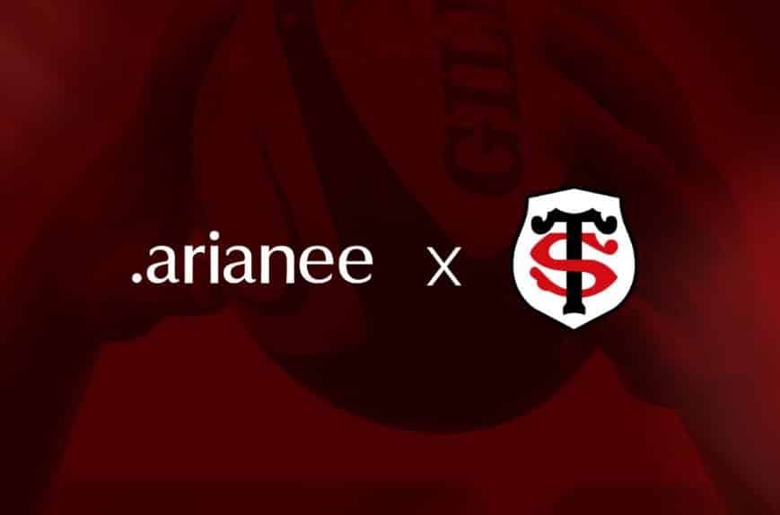 image of the rugby team Stade Toulousain and Arianee NFT partnership logos