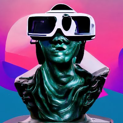 Image of Robness pfp displaying statue of head with sunglasses in a pink background NFT