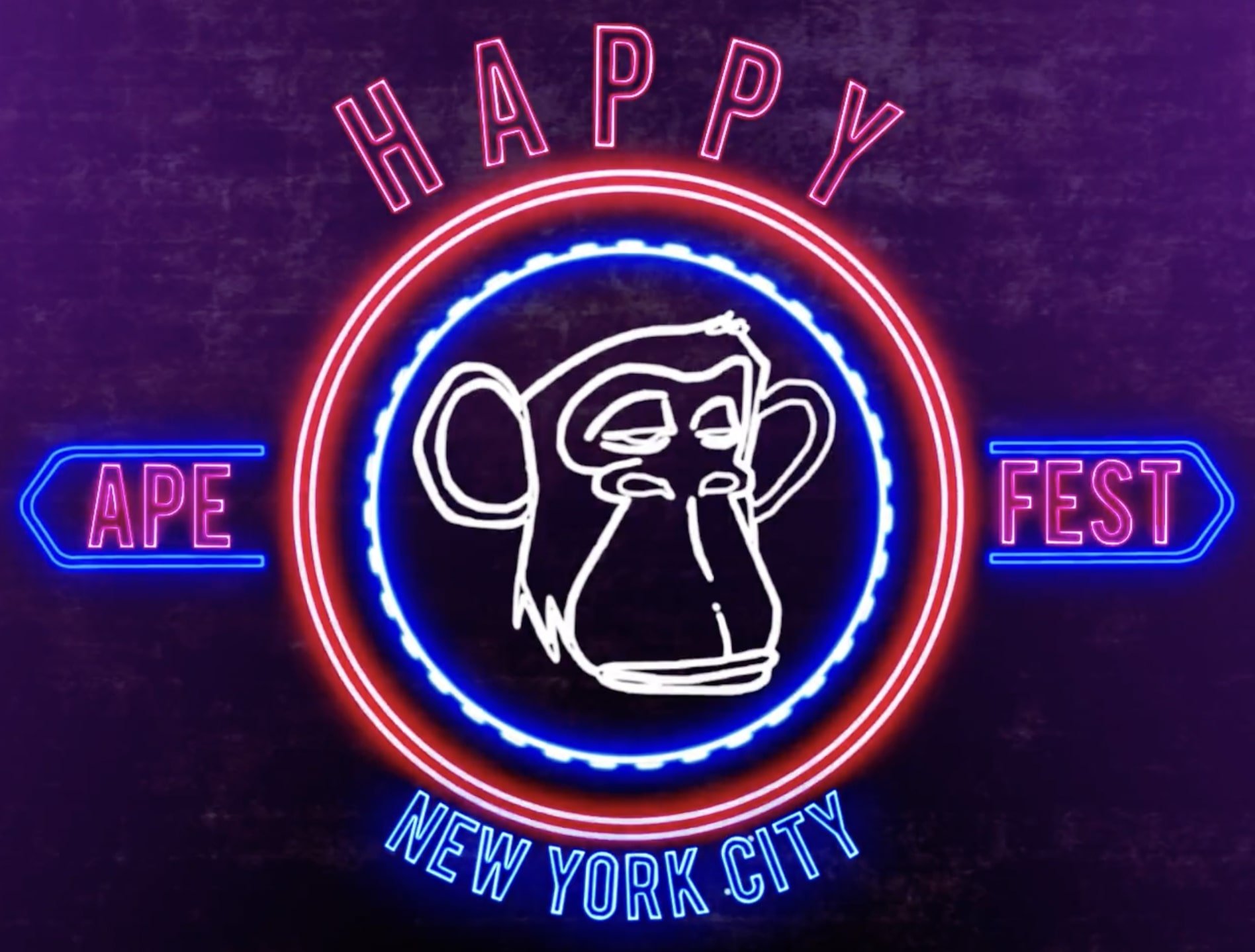 ApeFest 2022 logo featuring an ape in neon lights