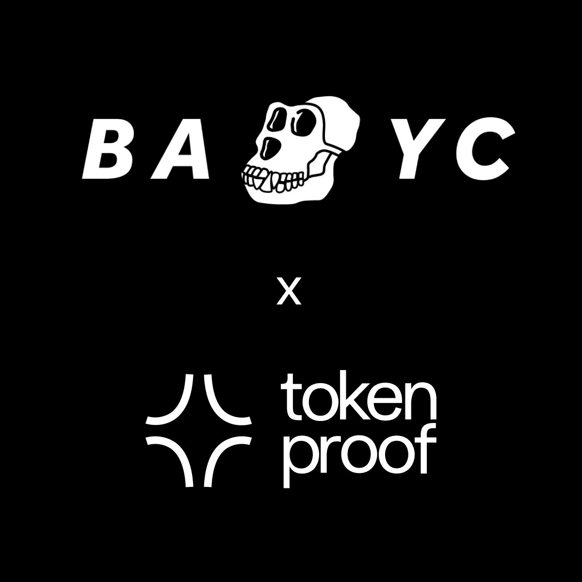 The image shows two logos, namely BAYC and Token Proof, a collaboration poster about ApeFest 2022