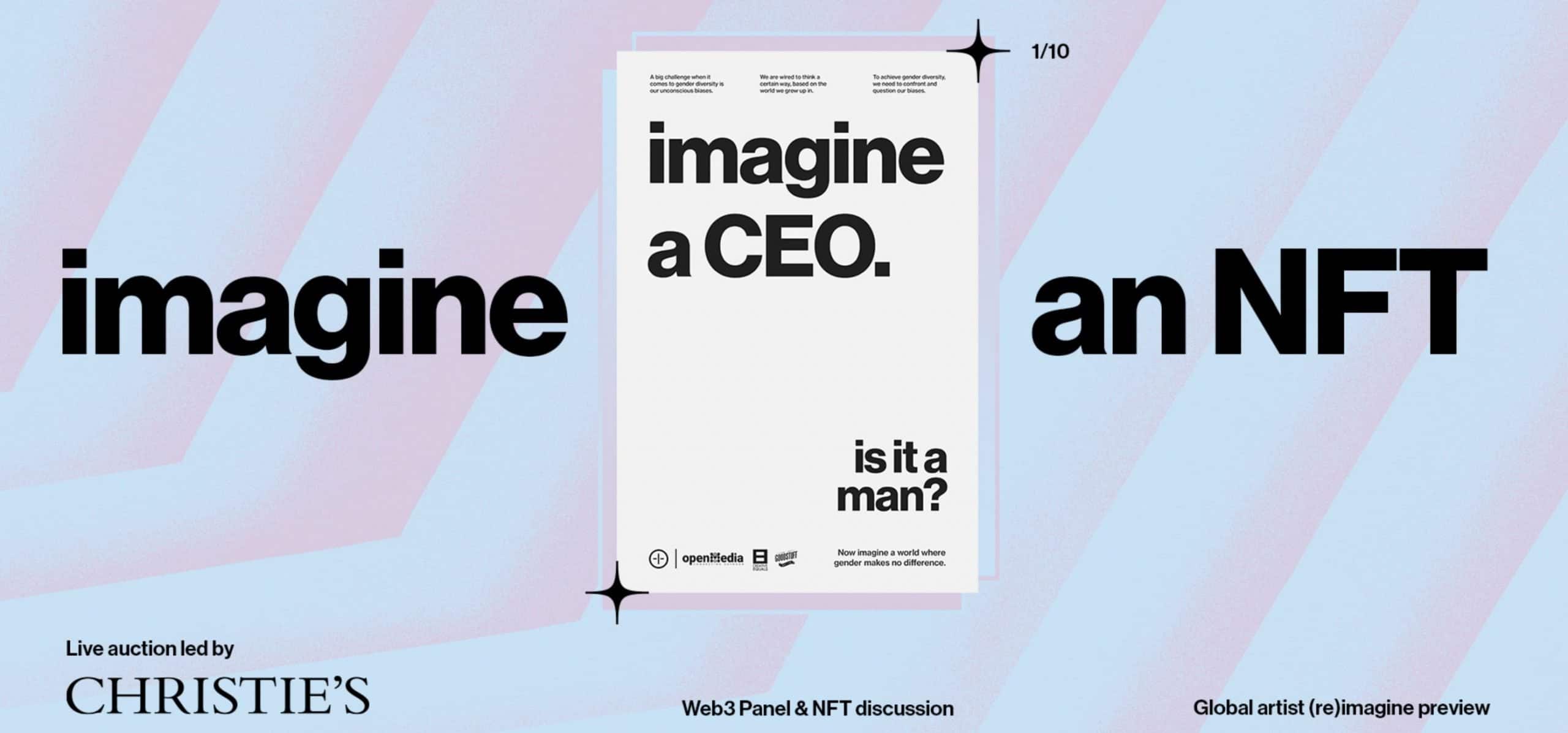 IMAGINE art poster NFT saying imagine a CEO