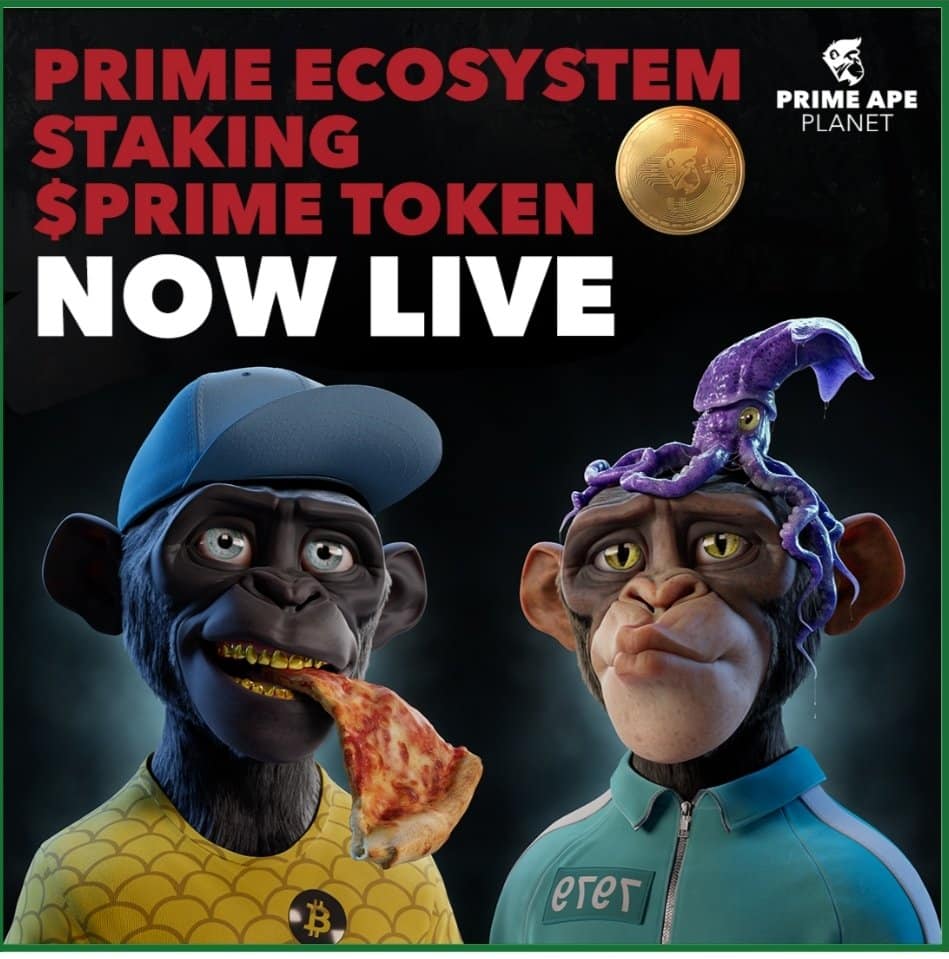 Image of the Prime Ape Planet token staking feature