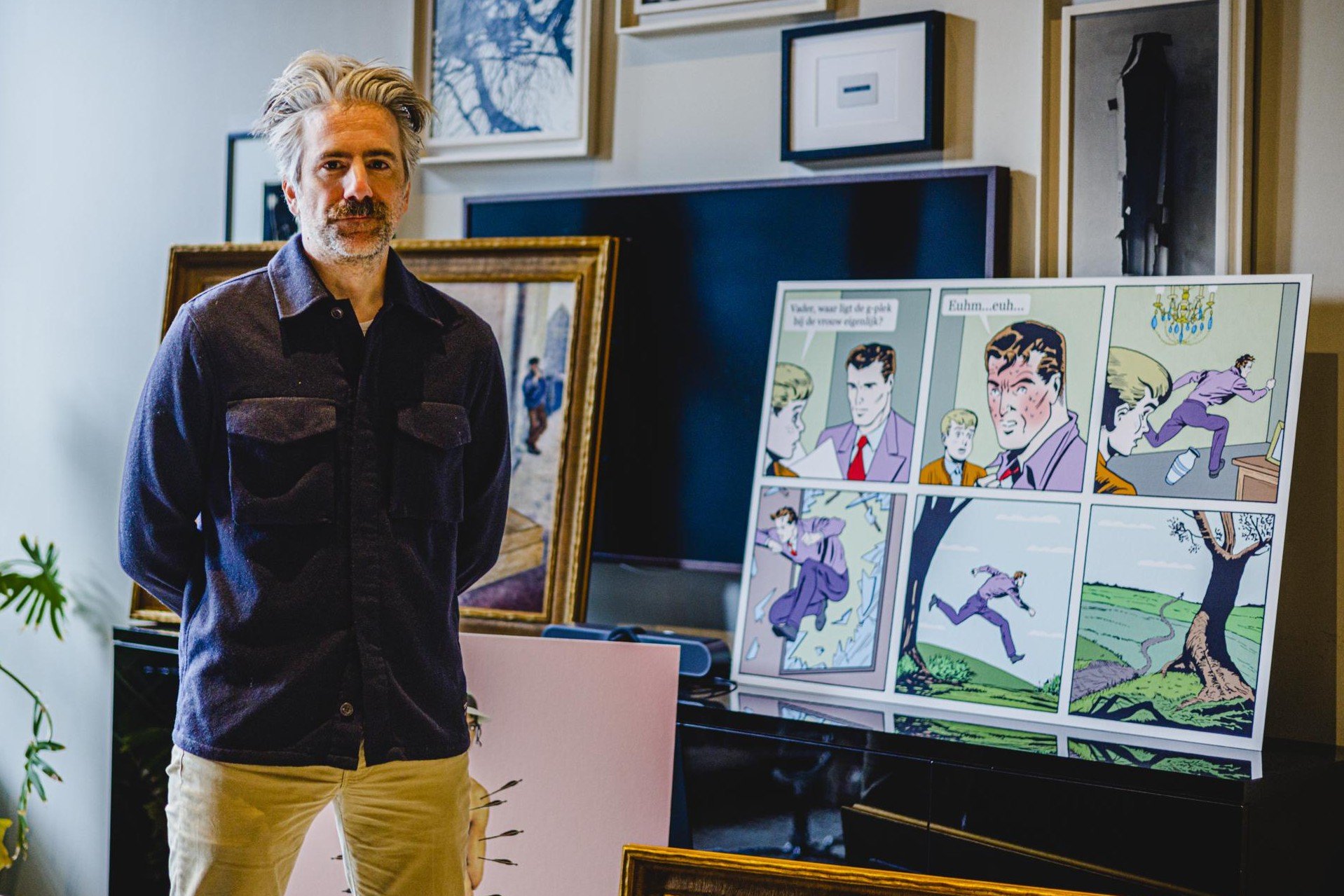 The picture shows Flemish cartoonist Jeroom Snelders who is releasing his first ever NFT collection on Venly