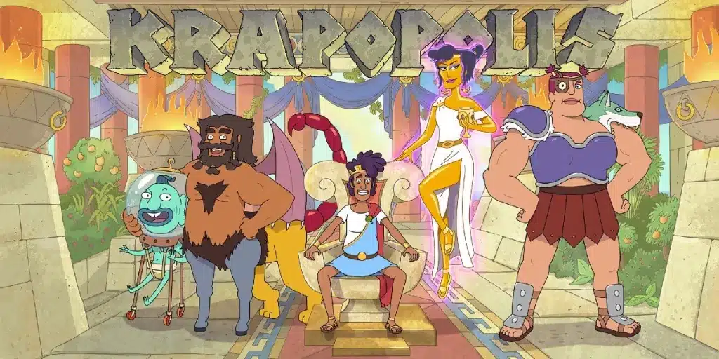 Krapopolis poster featuring humans and gods