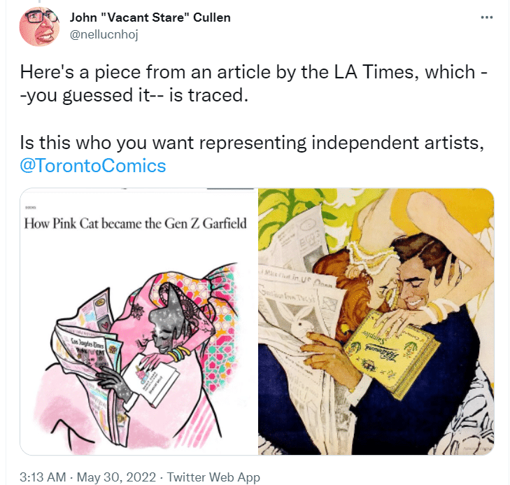 A tweet calling out TCAC about Pink Cat