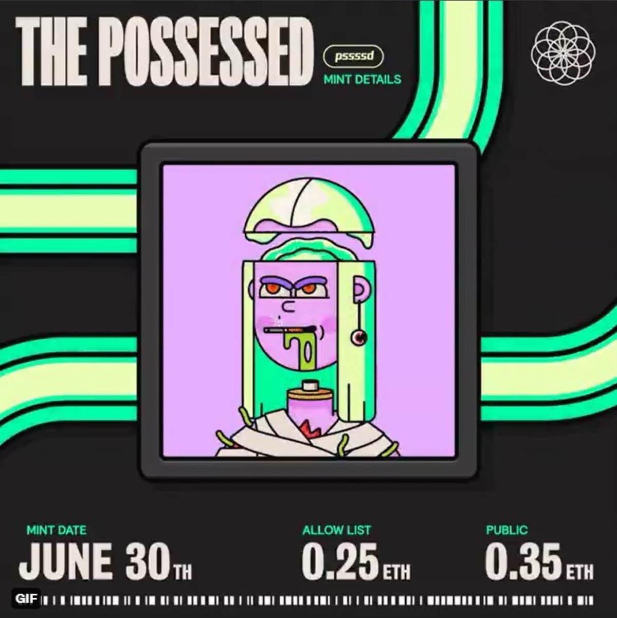 Mint poster with details for The Possessed NFT