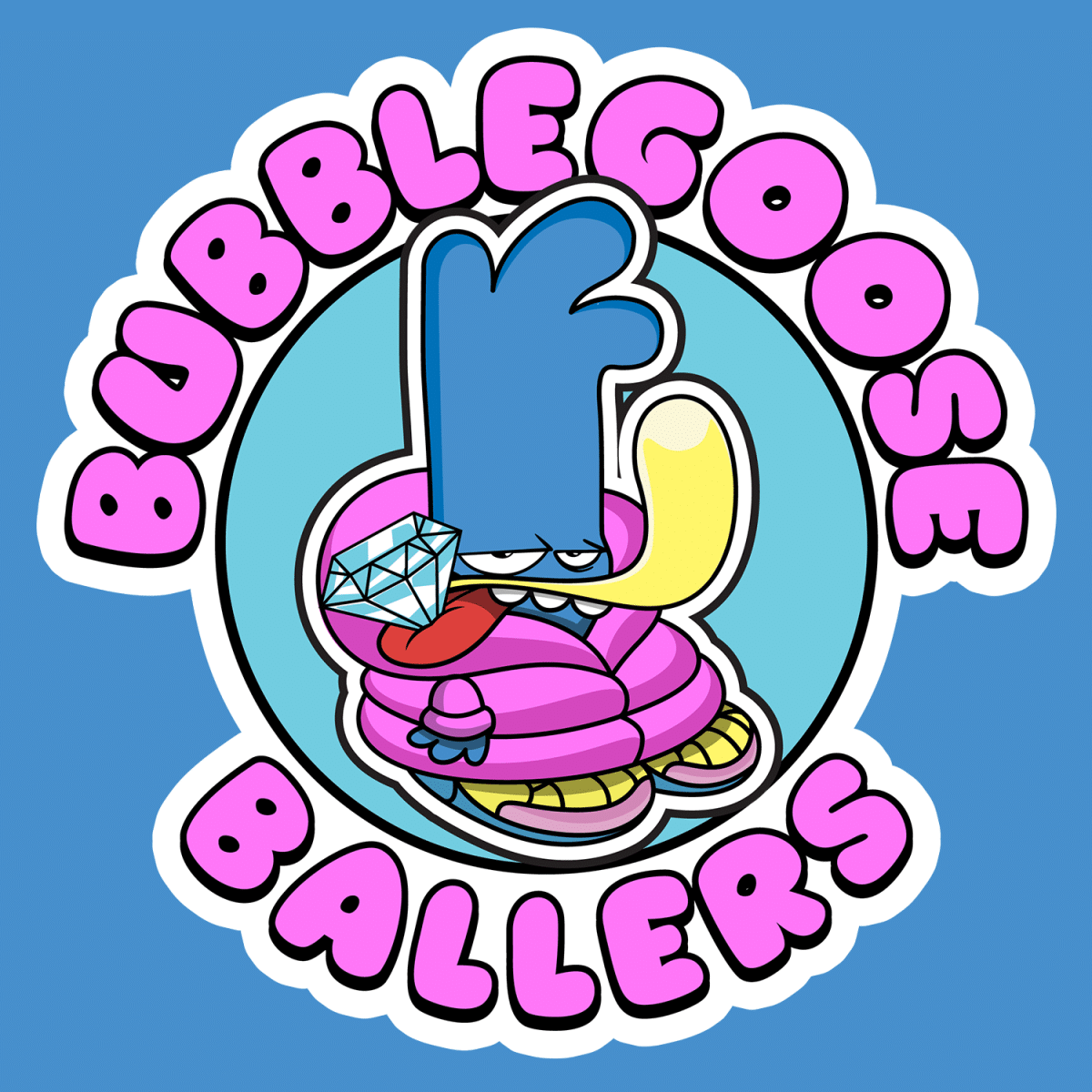 Logo for Bubblegoose Ballers NFTs by Carl Jones