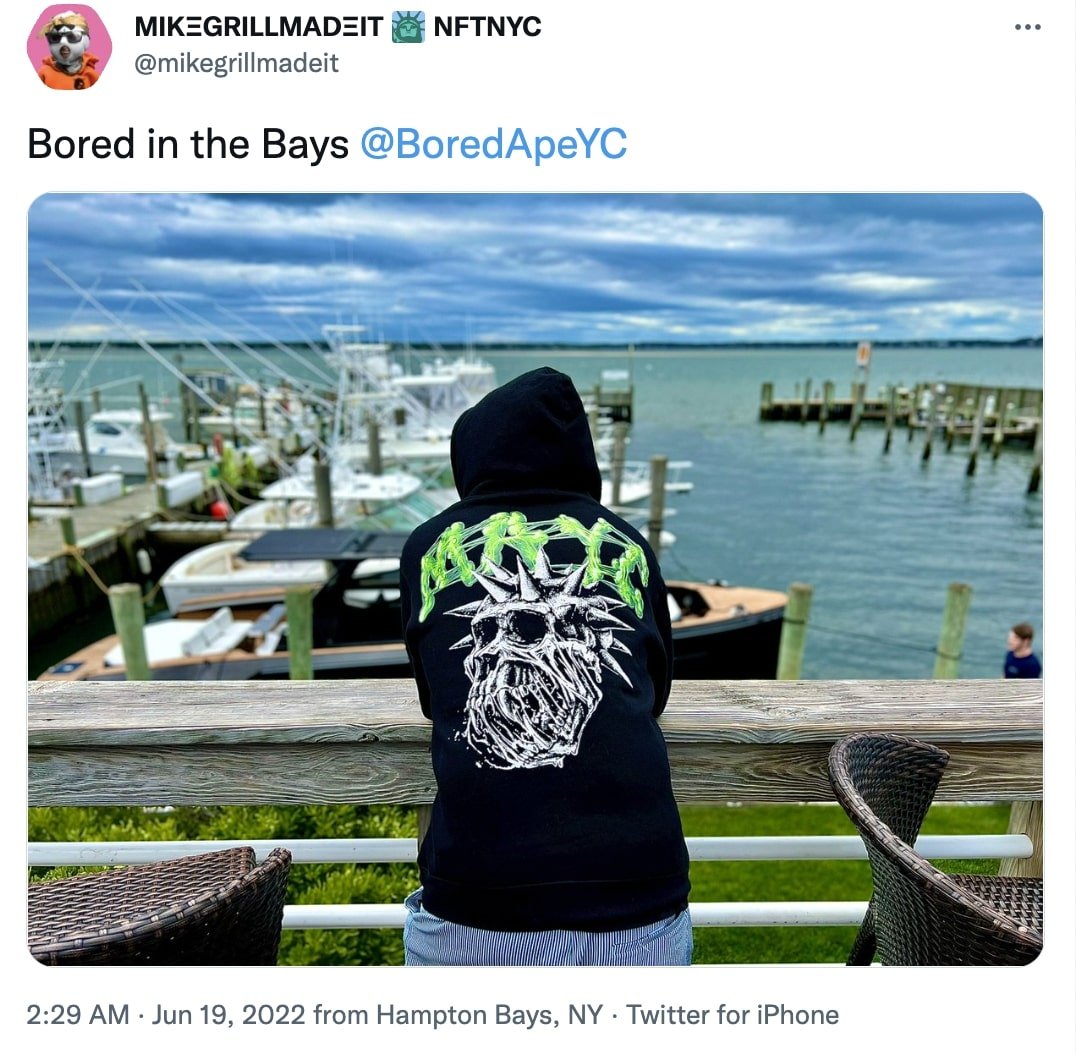 a BAYC member in an MAYC hoodie