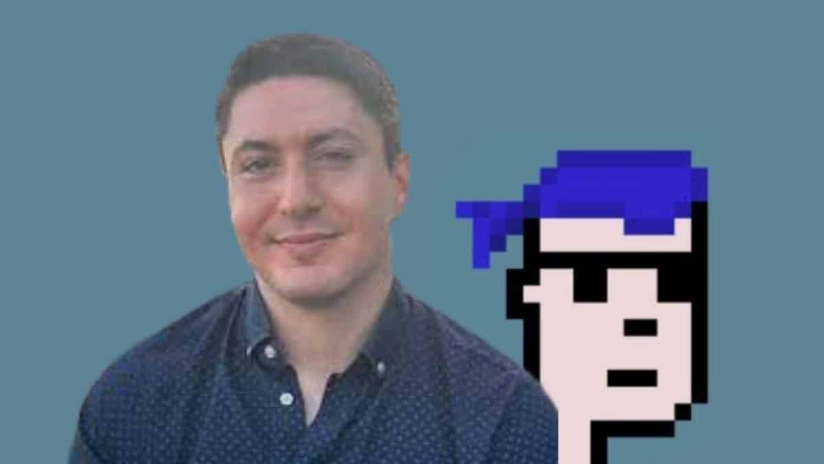 image of former OpenSea employee Nate Chastain accused of an insider trading scheme longside his CryptoPunks NFT