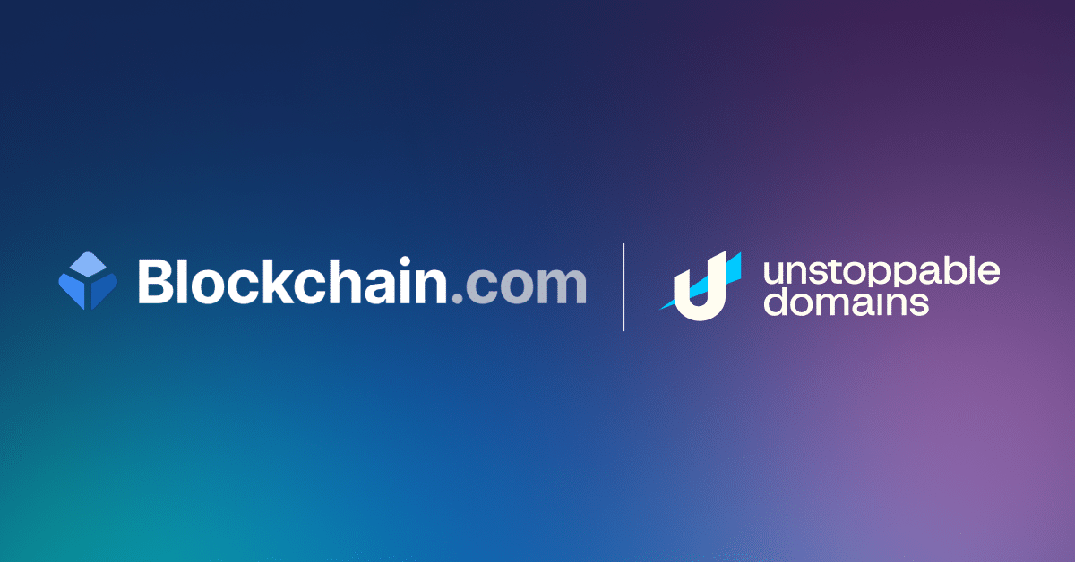 Unstoppable Domains x Blockchain.com logo