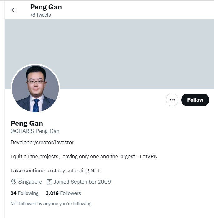 Image of NFT scammer Twitter profile