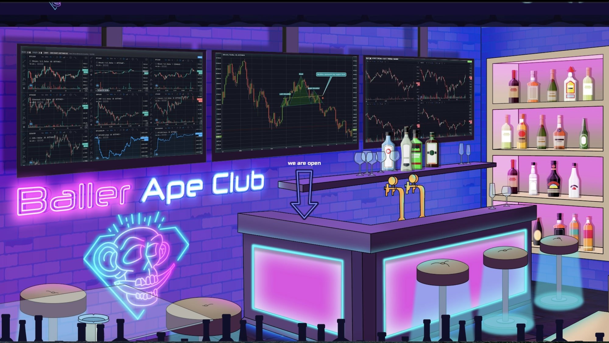 the Baller Apes Club virtual bar