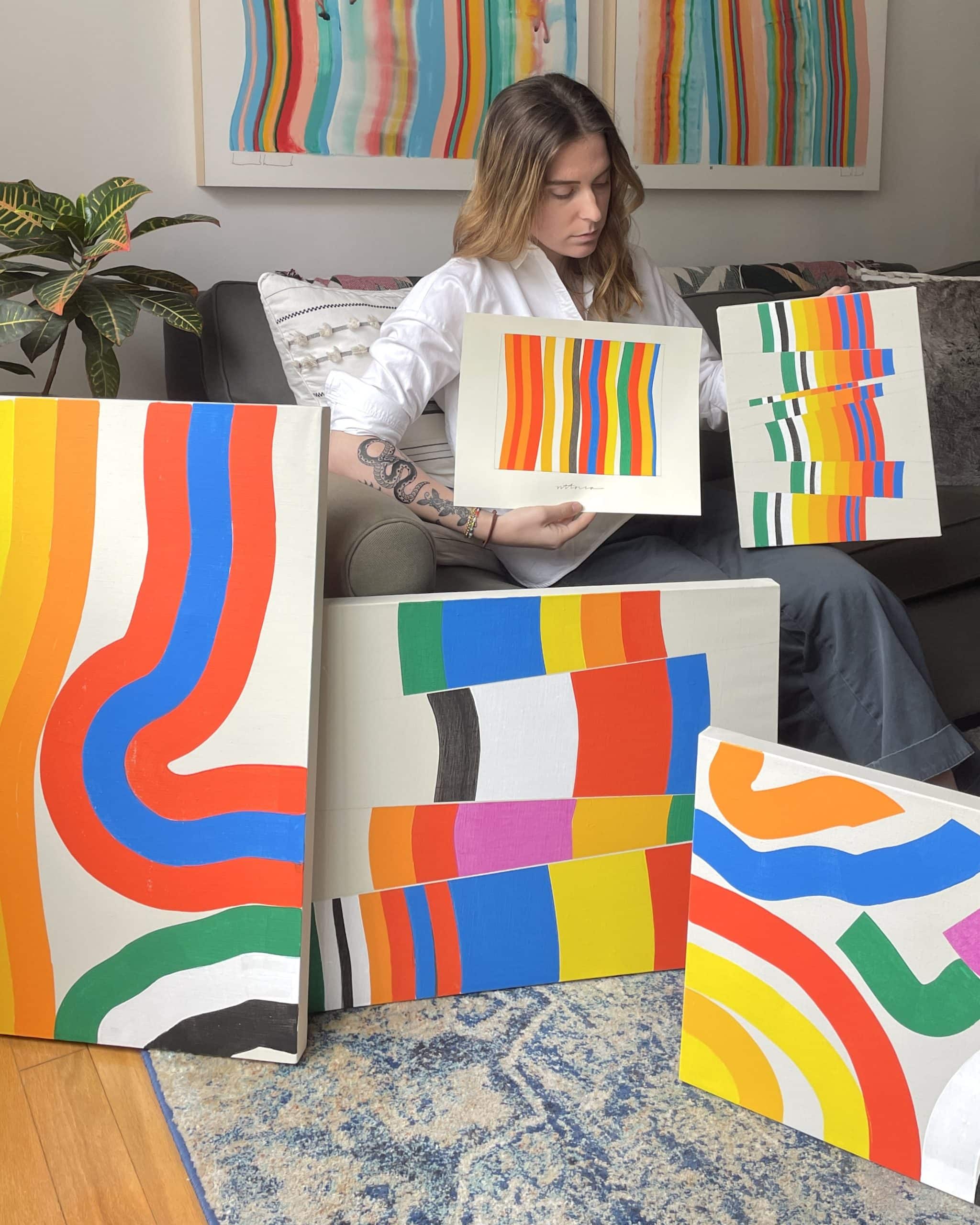 Image of Amber Vittoria with her artwork
