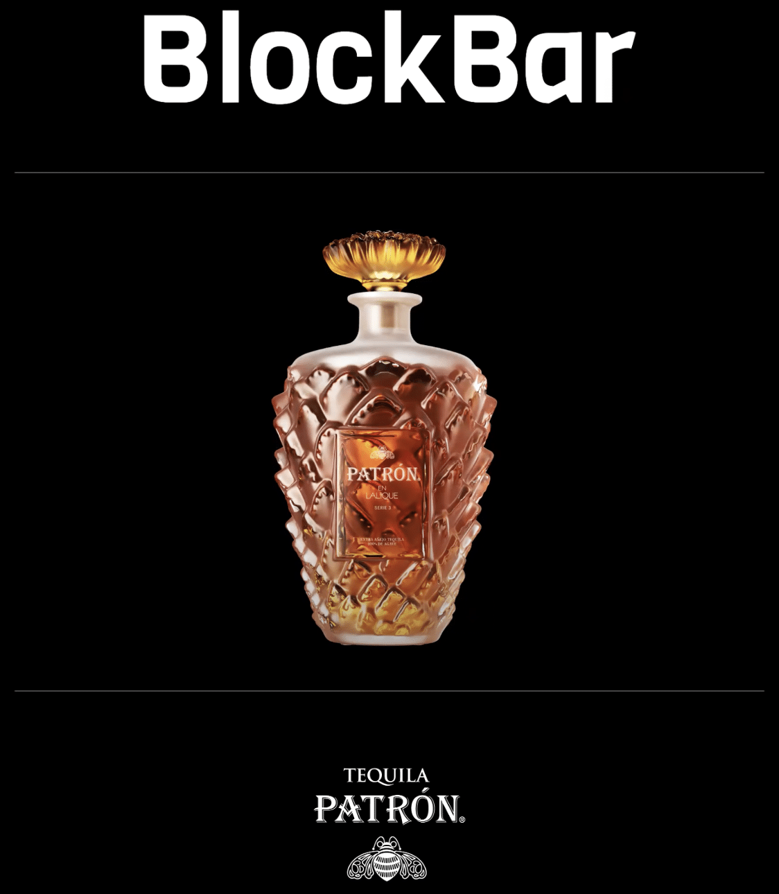 Image of PATRÓN BlockBar Tequila