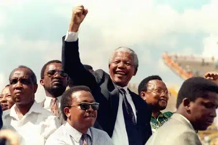 Image of Nelson Mandela with fist raised NFT