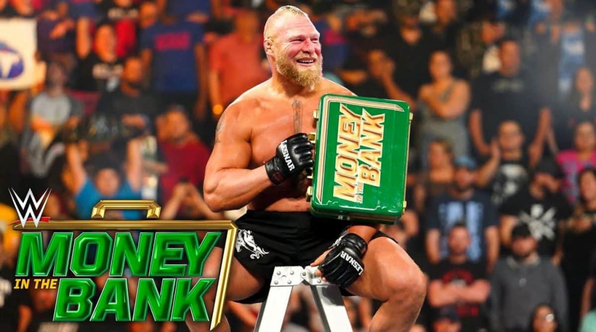 image of a WWE participant holding the MONEY IN THE BANK briefcase
