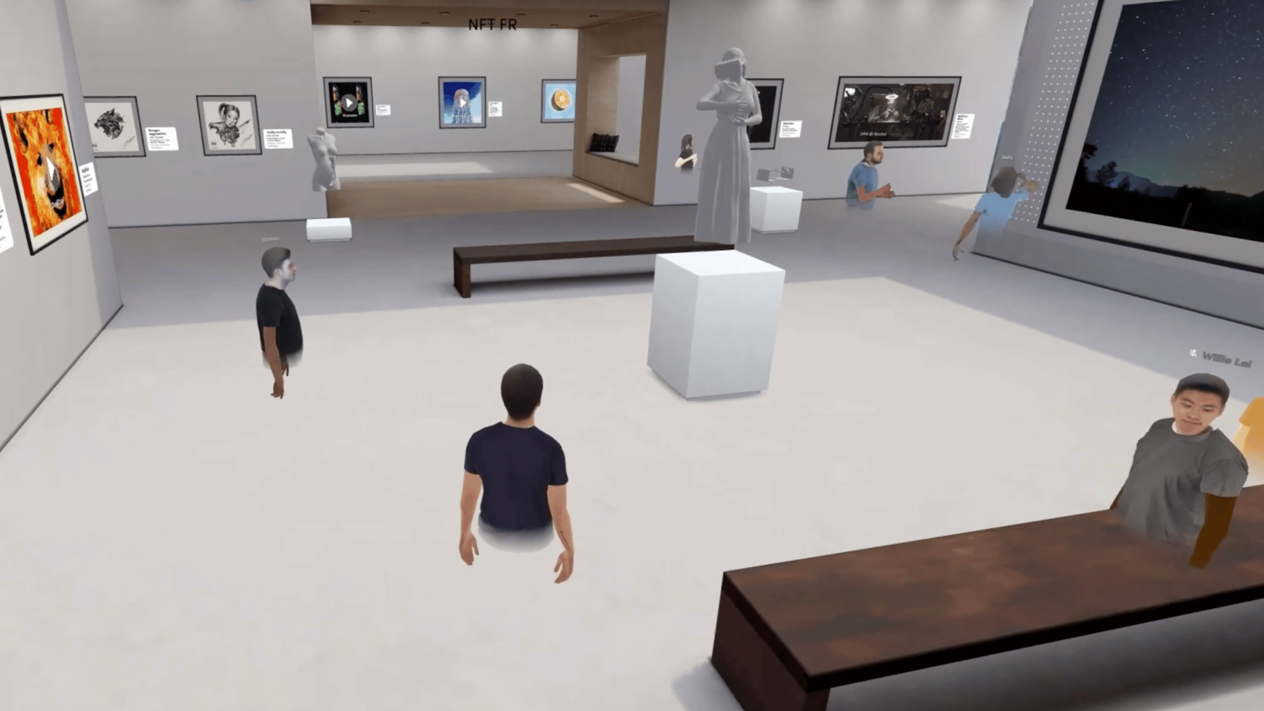 a screenshot of a virtual gallery
