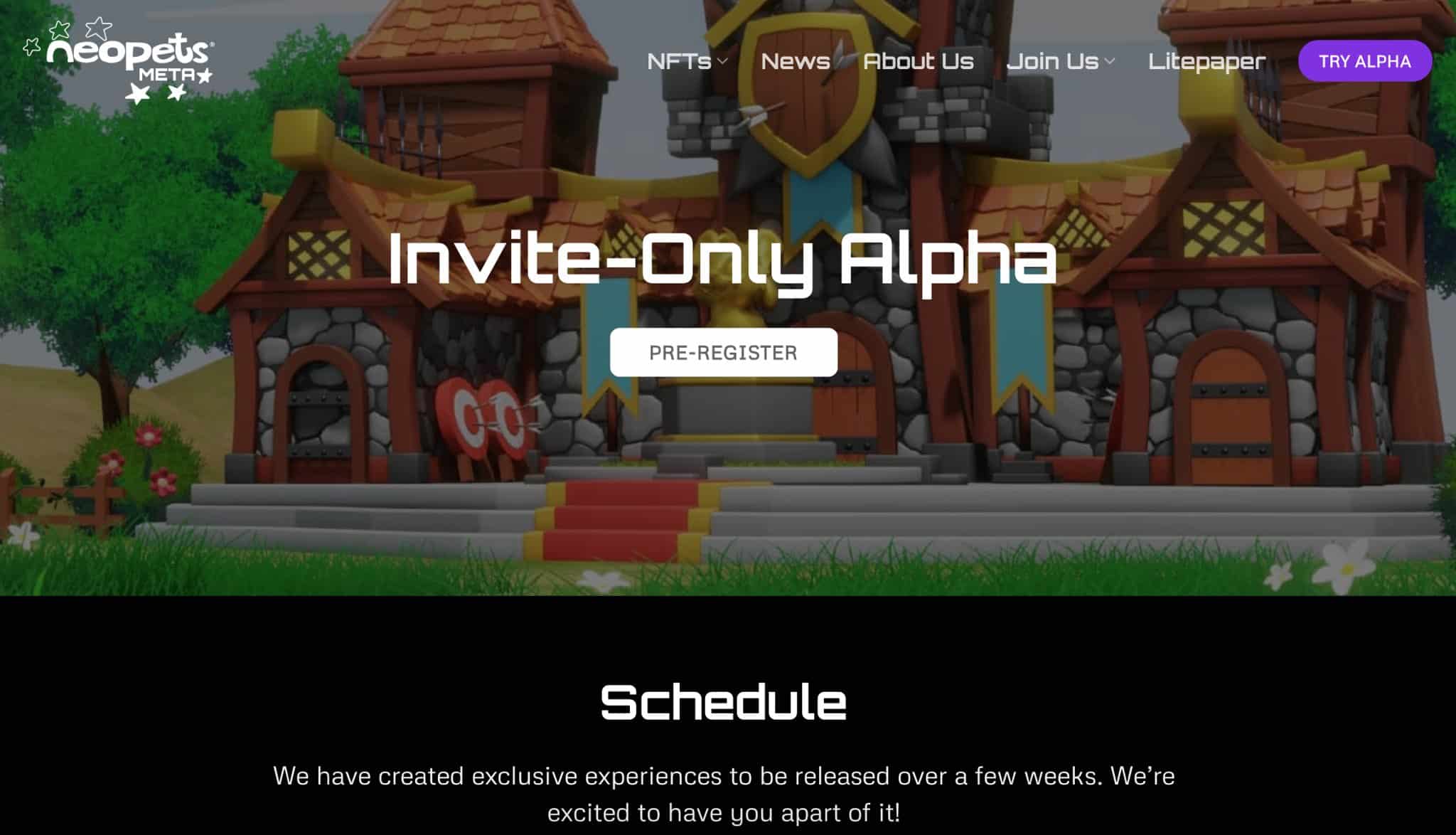 screenshot of the invite-only alpha version