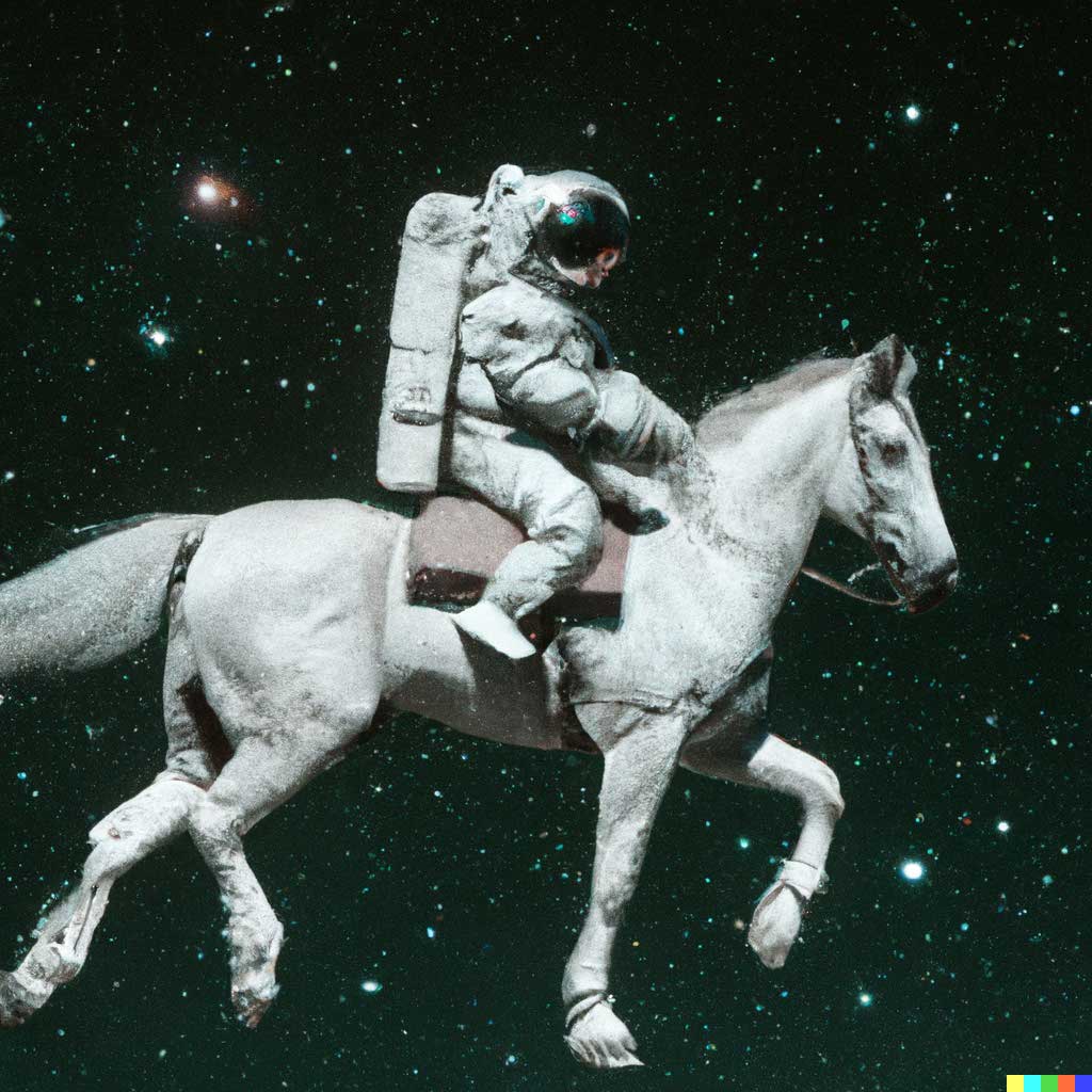 DALL E2 AI art of an astronaut on a horse