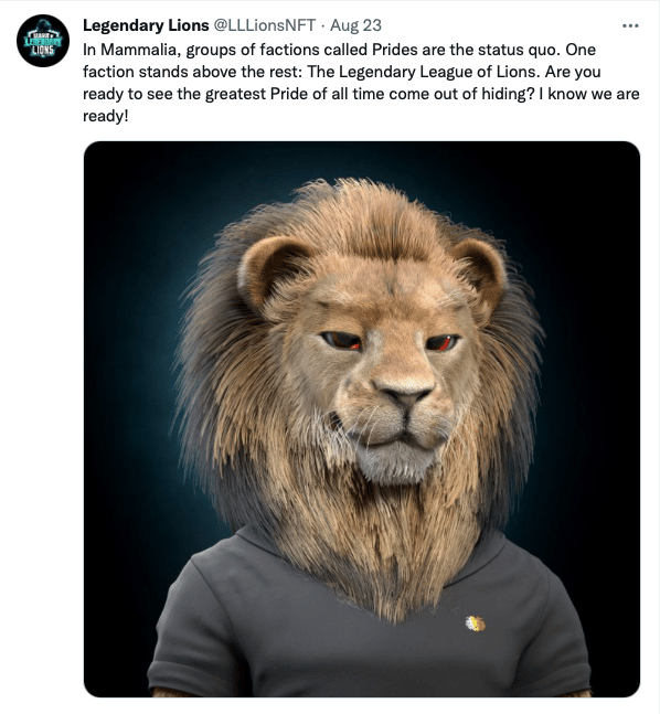 League of Legendary Lions Twitter post